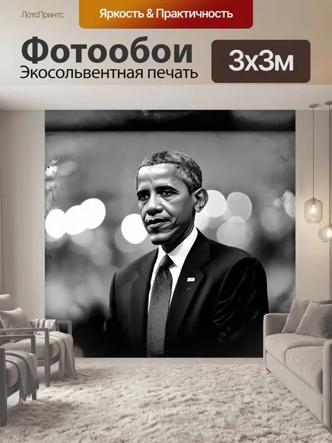 Фотообои фотография обамы с размытым фоном
