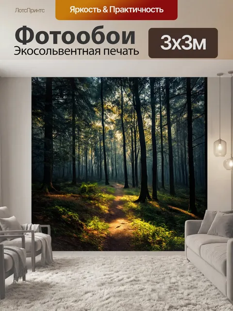 Фотообои мрачный и таинственный лес с завуаленными тенями