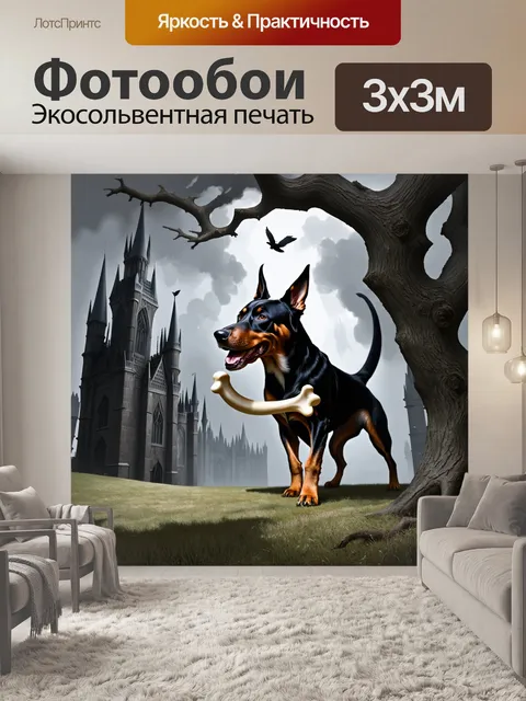 Фотообои на фоне устремляющегося к небу готического замка