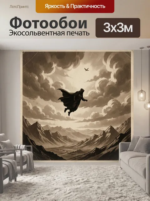 Фотообои Капюшонный странник в небе
