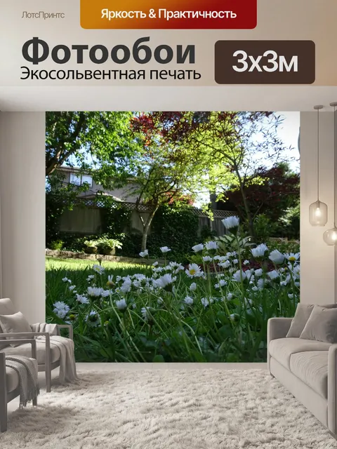 Фотообои Белые цветы 3