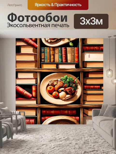 Фотообои с изображениями старинных рецептов и книг