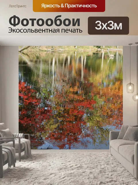 Фотообои осенью листвы отражение