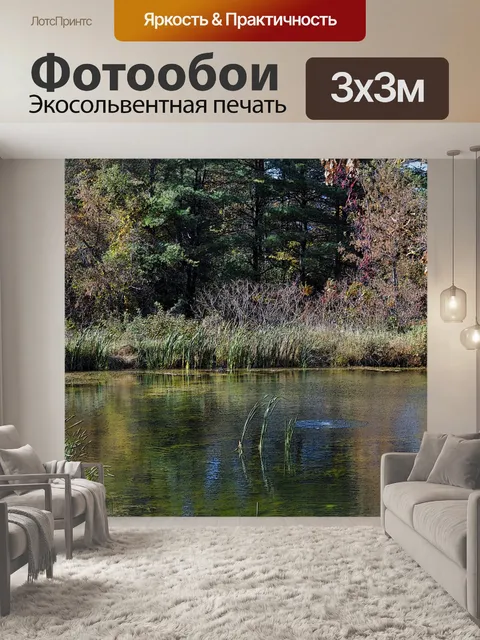 Фотообои Осень Пруд