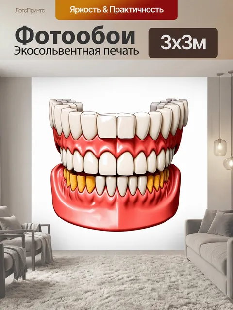 Фотообои создайте изолированную модель нижней челюсти в стиле научной иллюстрации