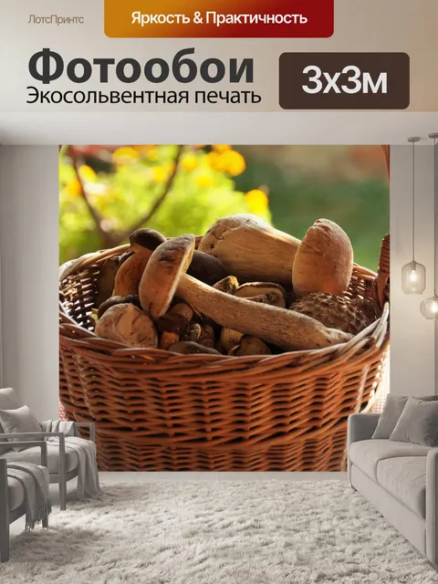 Фотообои Корзина с грибами