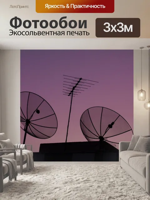 Фотообои Фиолетовый небо и антенны