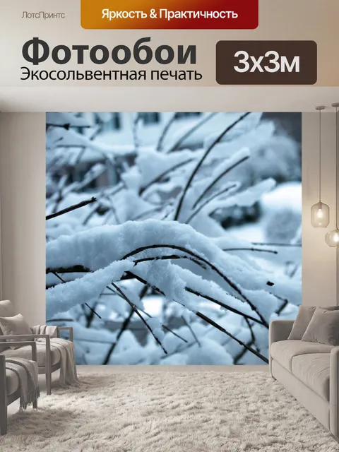 Фотообои Снег покрыл Филиалы - 01