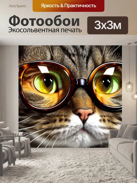 Фотообои с котом в очках