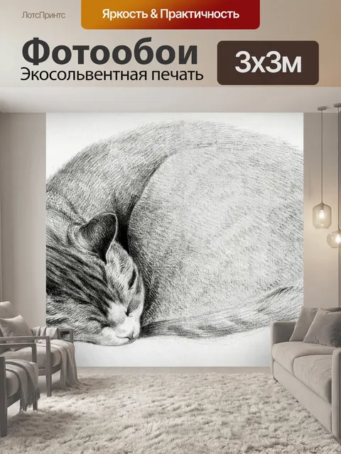 Фотообои Котенок милый винтаж