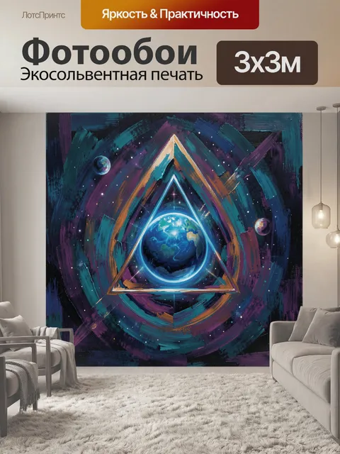 Фотообои Земля в космическом треугольнике