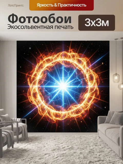 Фотообои Космическая энергия и огненный круг
