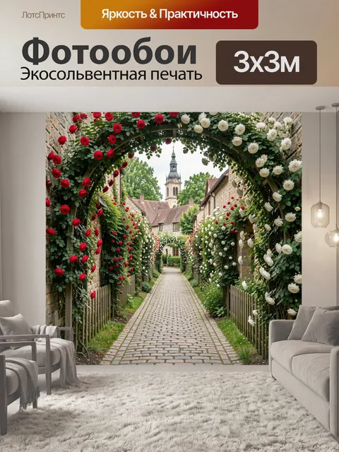 Фотообои Цветочная улица старого города