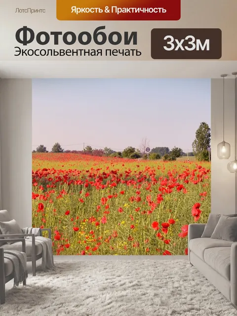 Фотообои Маковое поле