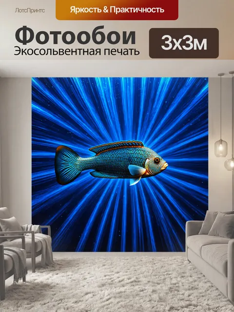 Фотообои рыба в глубинном океане