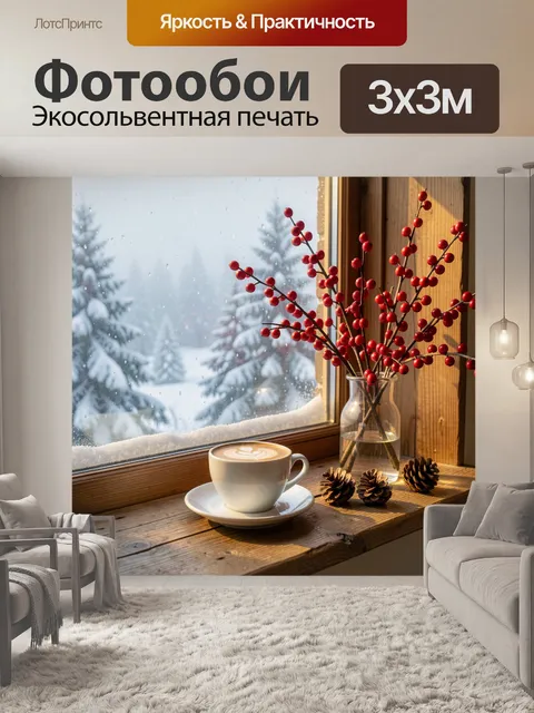 Фотообои Зимний уют у окна