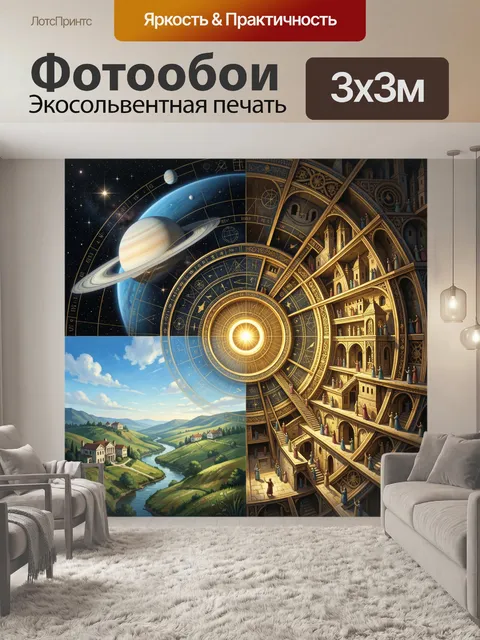 Фотообои Космическая астролябия и фантазийная башня