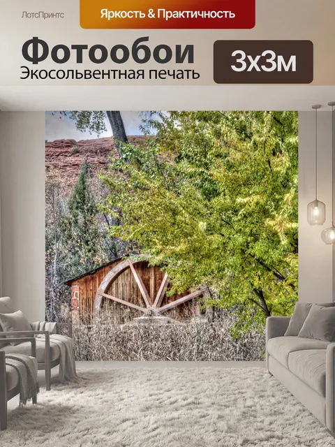 Фотообои Осеннее водяное колесо