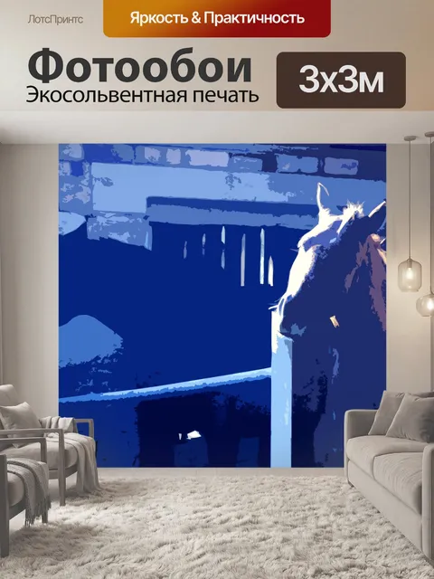 Фотообои вырез изображение двух лошадей