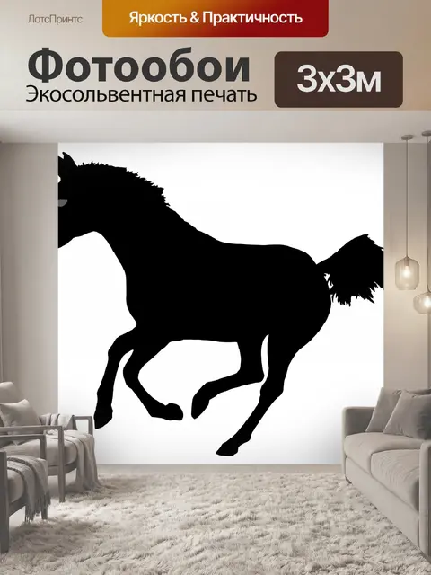 Фотообои Запуск силуэт лошади