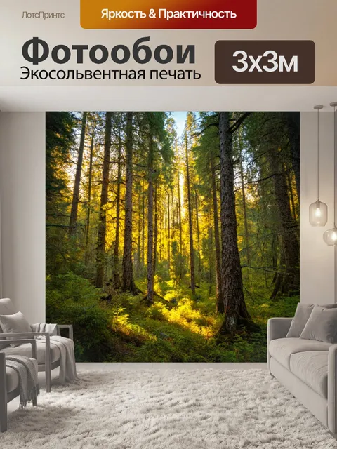 Фотообои лес с полярными оттенками и уникальными красками