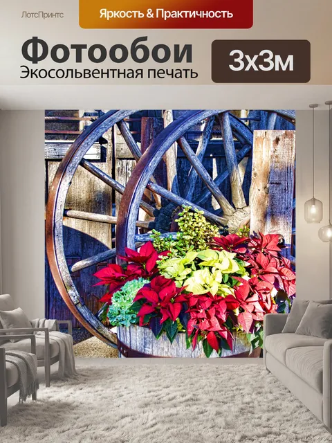 Фотообои Poinsettias Wagon Wheels