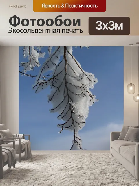 Фотообои Снежная ветка дерева