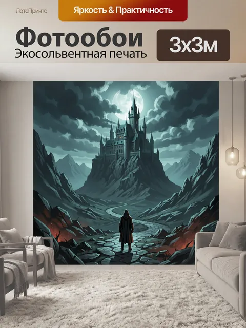 Фотообои Тёмный замок в горах