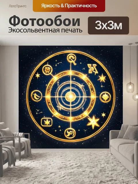 Фотообои программирование как зодиак: каждая буква представляет собой знак зодиака