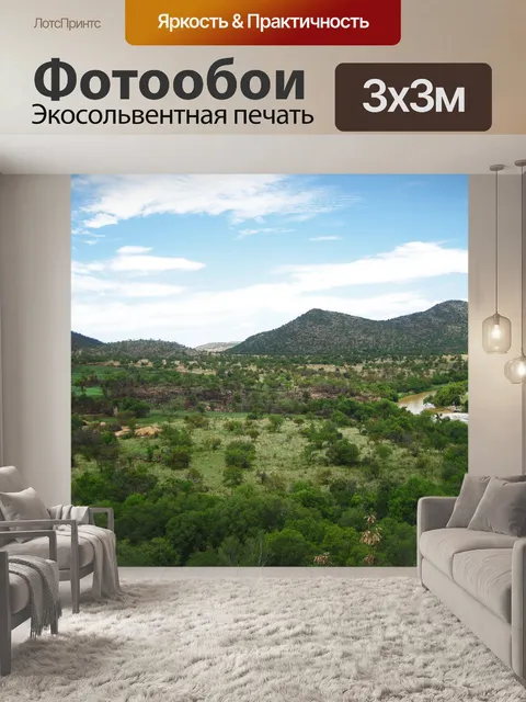 Фотообои вид на долину с крокодиловой рекой