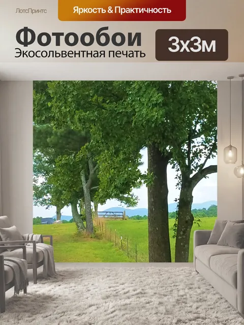 Фотообои Деревья с забором