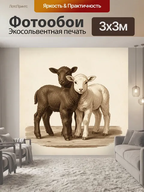 Фотообои Два ягнёнка рядом