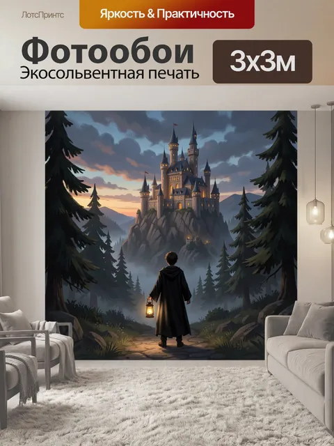 Фотообои Юный маг у замка