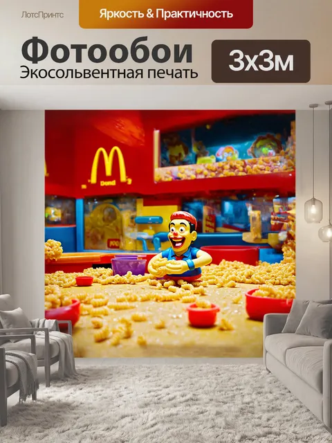 Фотообои сцена в детской зоне макдоналдса