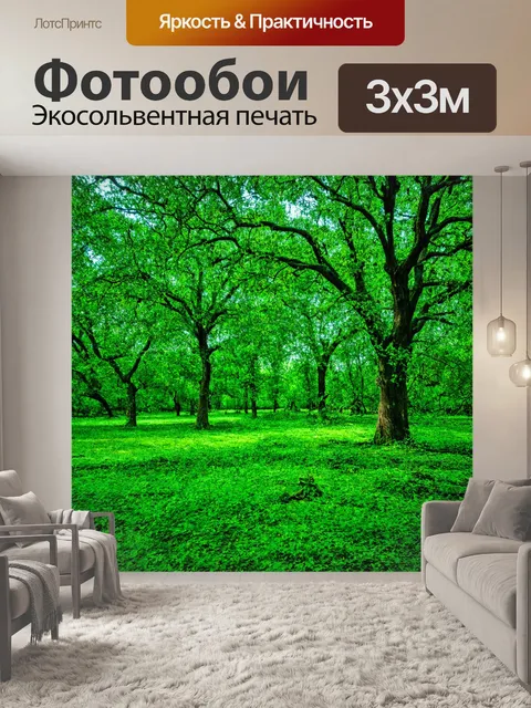 Фотообои зеленые в стиле панк, с изображением заброшенного парка, где дикая природа снова восстанавливает контроль