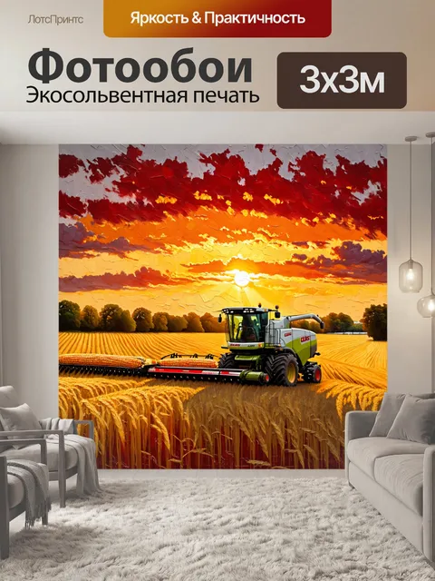 Фотообои вечерний закат окрашивает небосвод в оранжевые и красные оттенки