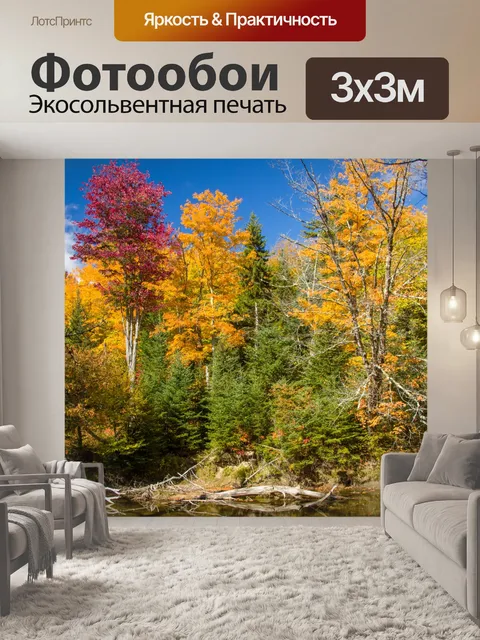 Фотообои Осенние деревья у реки