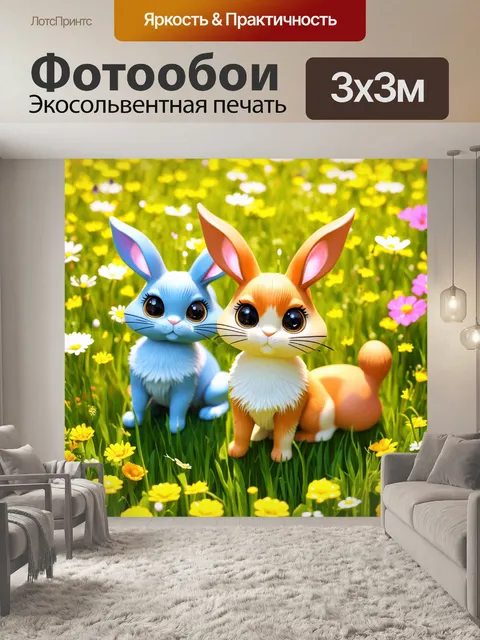 Фотообои животные в стиле изометрическая аниме