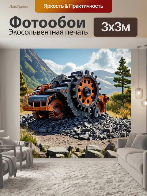 Фотообои гигантский механизм для измельчения камней