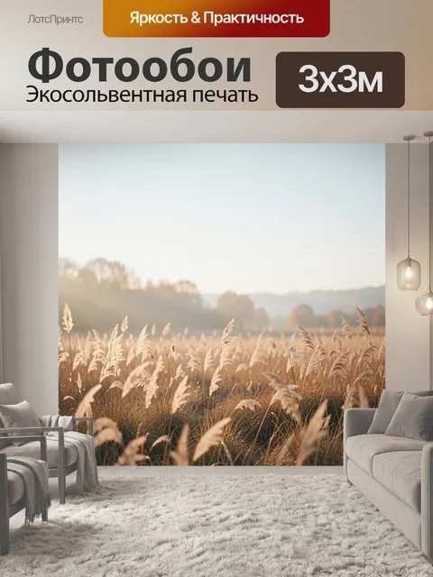 Фотообои Травяное поле в утреннем свете