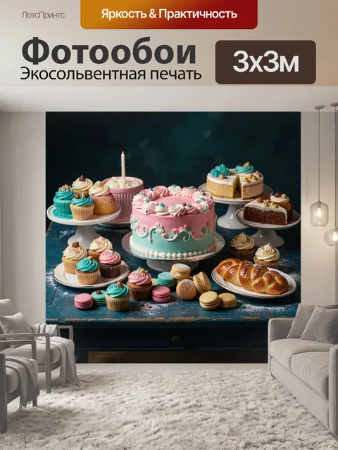Фотообои Праздничный стол с десертами