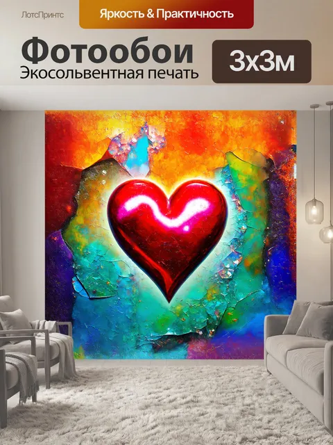 Фотообои сердце в виде органического кристаллического образца