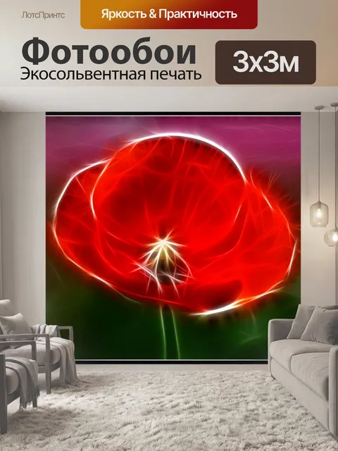Фотообои Flaming Красный мак