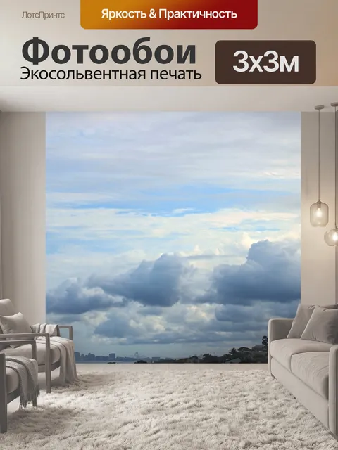 Фотообои темные облака над прибрежной зоной