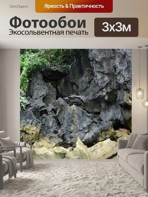 Фотообои черная горная порода