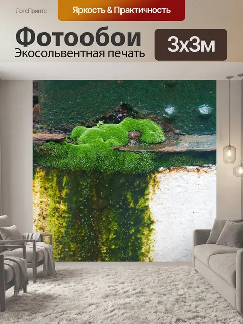 Фотообои густой зеленый мох