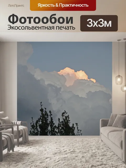 Фотообои Розовое тонированное облако с вершиной д