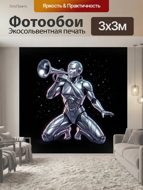 Фотообои Робот с трубой в космосе
