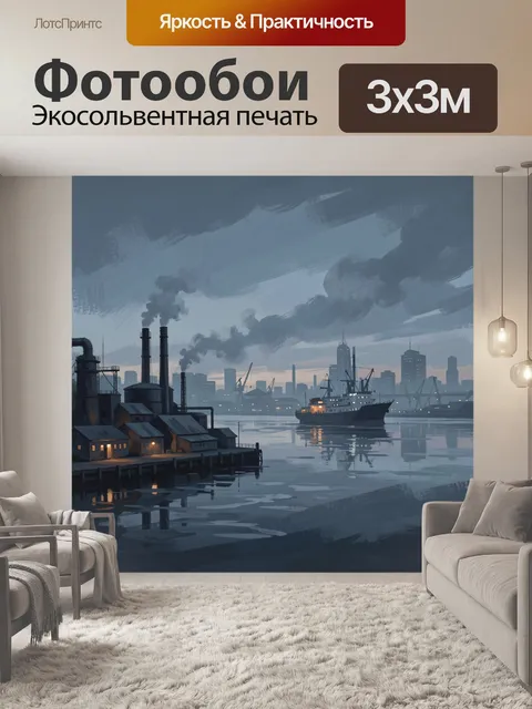 Фотообои Индустриальный порт на рассвете