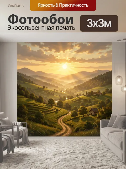 Фотообои Солнечная долина в горах